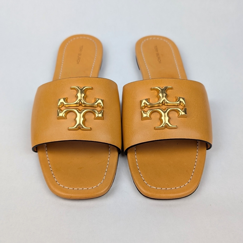🌞 TORY BURCH - NWOT Eleanor Slide Flat Sandal Golden Size 10